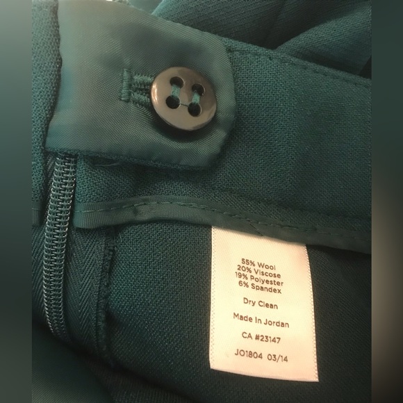 NWT Talbots Pine Green Wool Blend Dress Pants - Picture 6 of 6